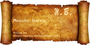 Meszko Barna névjegykártya