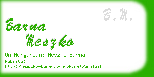 barna meszko business card